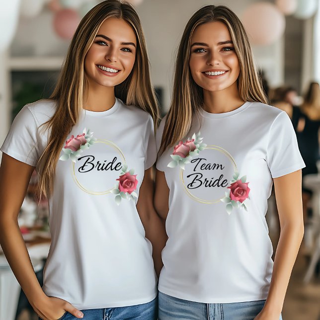 Elegant Team Bride Design for Bachelorette Party T Shirt (Skapare uppladdad)