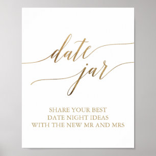 Elegant-tecken för Guld-kalligrafi Burk Poster