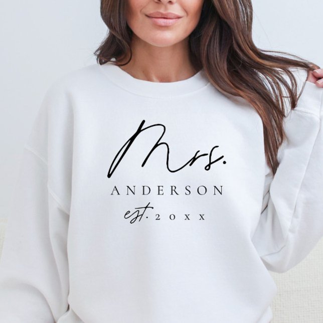 Elegant Teckensnitt Newlyed Anpassningsbar Sweatsh T Shirt (Skapare uppladdad)