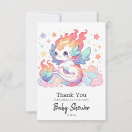 Elegant Tecknad Dragon Baby Shower Tack Kort
