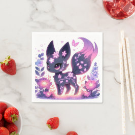 Elegant Tecknad Fox Baby Shower Pappersservett