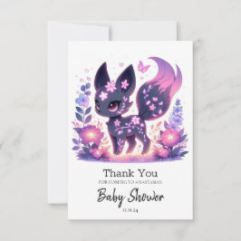 Elegant Tecknad Fox Baby Shower Tack Kort