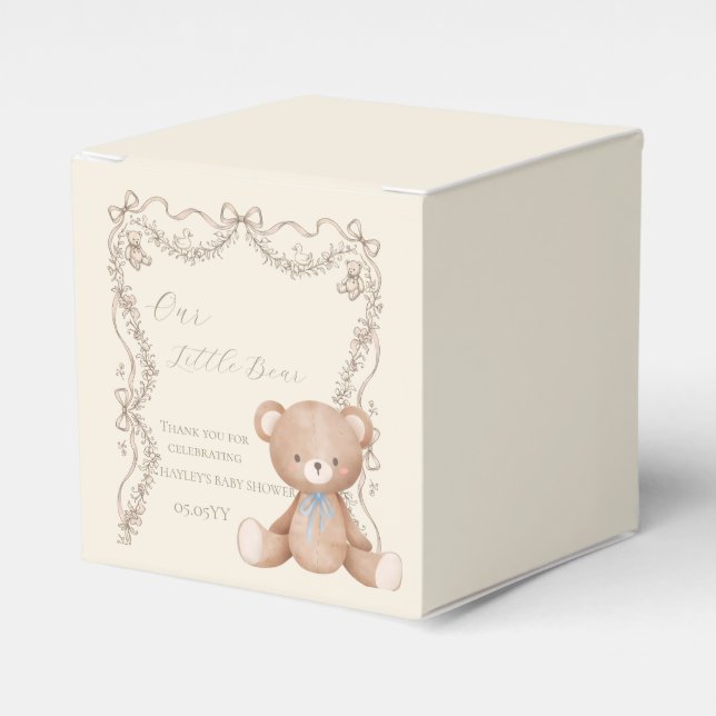 Elegant Teddy Bear Baby Shower Presentaskar (Framsidan Sidan)