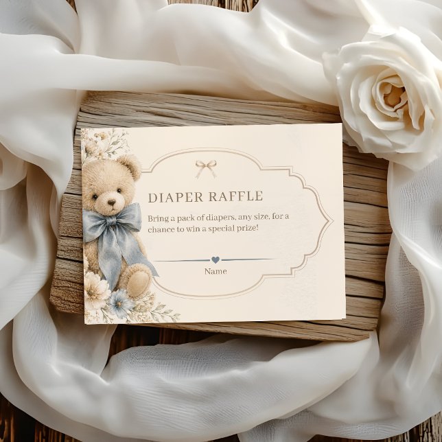 Elegant Teddybjörn Blöja Lotteri Tilläggskort (Skapare uppladdad)