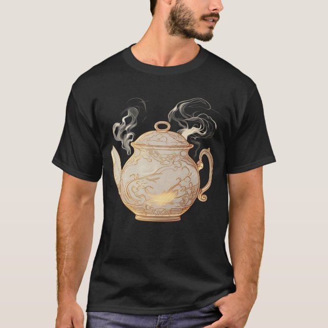 Elegant Tekanna Outline T-Shirt (Framsida)
