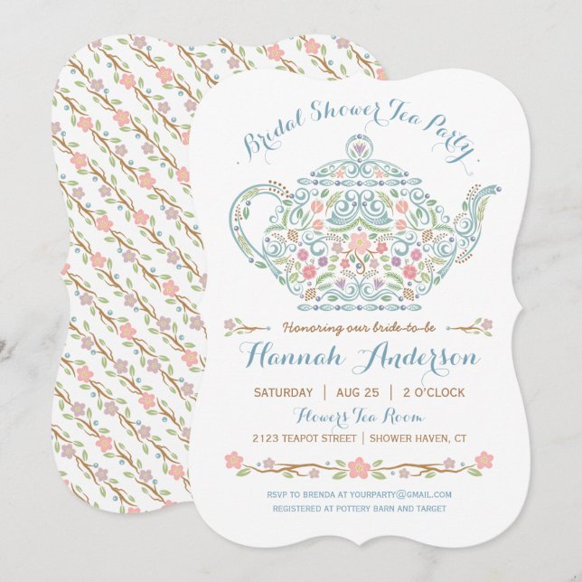 Elegant tekannainbjudningskort för möhippan inbjudningar (Fram/baksida)