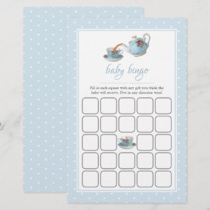 Elegant Tekopp Baby Shower Tea Party Bingo