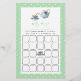 Elegant Tekopp Baby Shower Tea Party Bingo