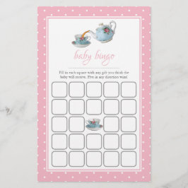 Elegant Tekopp Baby Shower Tea Party Bingo
