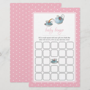 Elegant Tekopp Baby Shower Tea Party Bingo