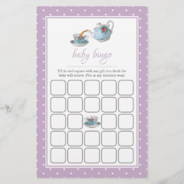 Elegant Tekopp Baby Shower Tea Party Bingo