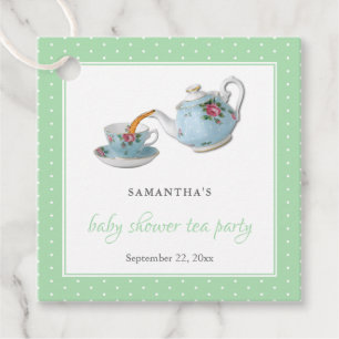 Elegant Tekopp Baby Shower Tea Party Gåvor Etiketter