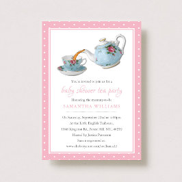 Elegant Tekopp Baby Shower Tea Party Inbjudningar