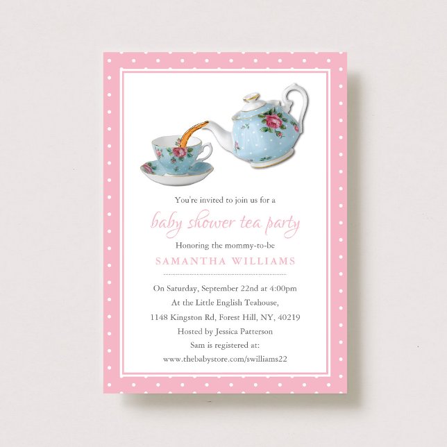 Elegant Tekopp Baby Shower Tea Party Inbjudningar (Skapare uppladdad)