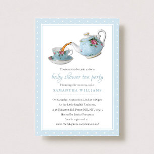Elegant Tekopp Baby Shower Tea Party Inbjudningar