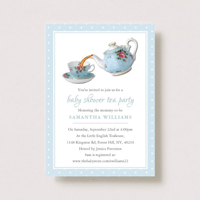 Elegant Tekopp Baby Shower Tea Party Inbjudningar (Skapare uppladdad)