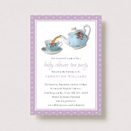 Elegant Tekopp Baby Shower Tea Party Inbjudningar