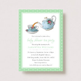 Elegant Tekopp Baby Shower Tea Party Inbjudningar