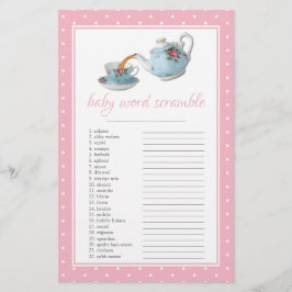 Elegant Tekopp Baby Shower Tea Party Ord Scrable