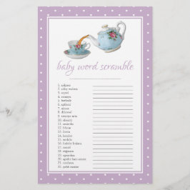 Elegant Tekopp Baby Shower Tea Party Ord Scrable