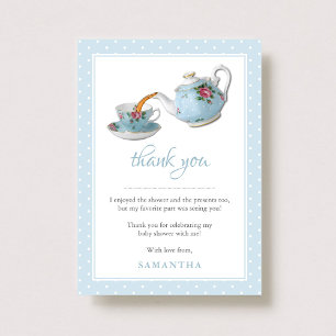 Elegant Tekopp Baby Shower Tea Party Tack Kort