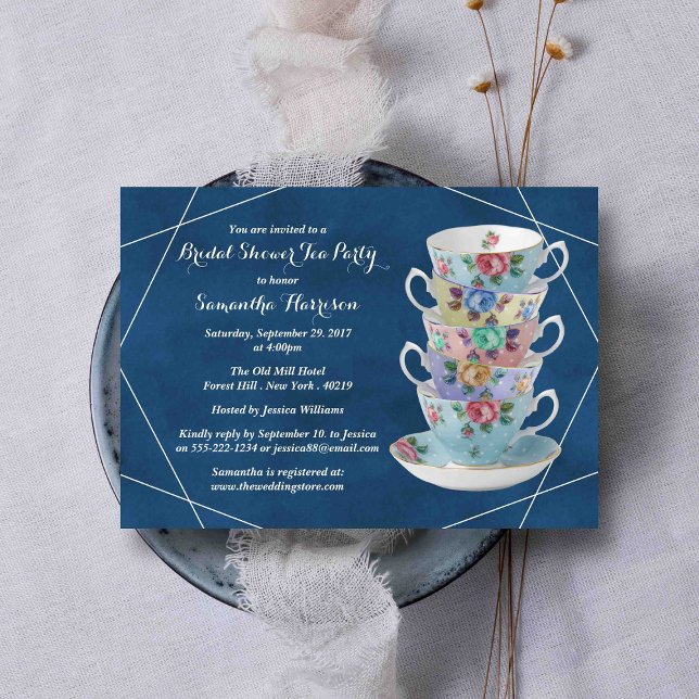 Elegant Tekopp Möhippa Tea Party Inbjudningar (Skapare uppladdad)