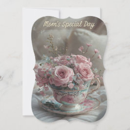Elegant Tekopp Pastel Flowers Mors dag Card