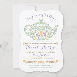 Elegant Tekväll Baby Shower - Tekanna Inbjudningar