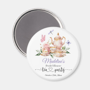 Elegant Tekväll Fjärilar Bröllopsdusch Magnet