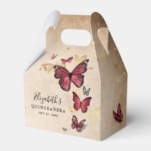 Elegant Template Guld och Burgundy Butterfly Presentaskar
