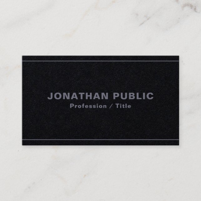 Elegant Template Premium Black Papper Luxury Visitkort (Framsida)