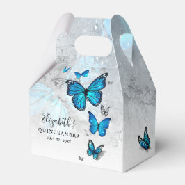 Elegant Template Silver och Blue Butterfly Presentaskar