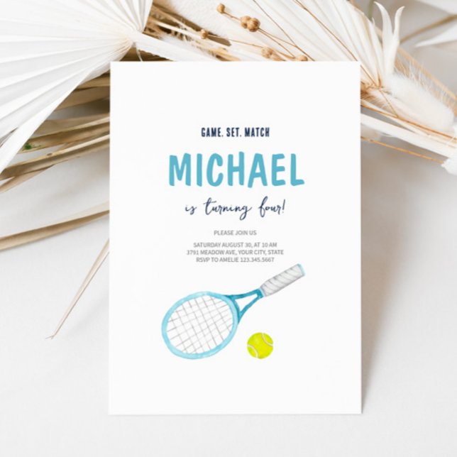 Elegant Tennis Birthday-inbjudan Inbjudningar (Skapare uppladdad)