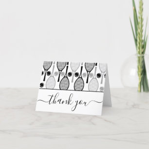 Elegant Tennis Black &White Player Coach Gratitude Tack Kort