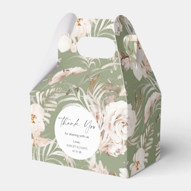 Elegant teracotta botaniskt blommigt trädgårdsbröl presentaskar (Framsidan Sidan)