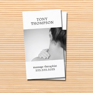 Elegant terapeut för massage för fotogrå färgv visitkort