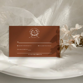 Elegant Terra Cotta Monogram Vapensköld QR Code Br OSA Kort