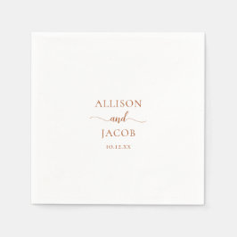 Elegant Terra Cotta Simple Bröllop Pappersservett