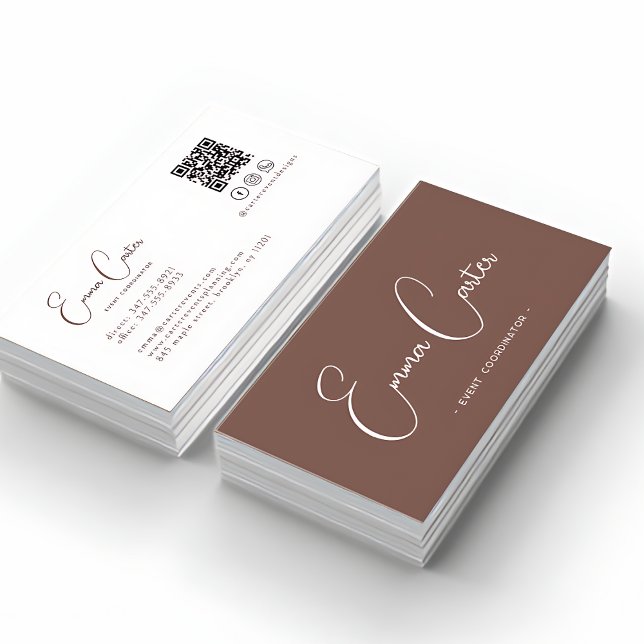 Elegant Terracotta Anpassade Affärskort Visitkort (Elegant Terracotta Customizable Business Card)