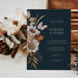 Elegant Terracotta Blommigt Boho Fall Wedding Inbjudningar