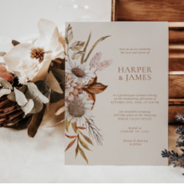 Elegant Terracotta Blommigt Boho Fall Wedding Inbjudningar