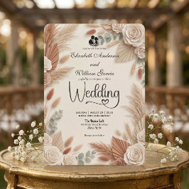 Elegant Terracotta Boho Chic Wedding Inbjudningar