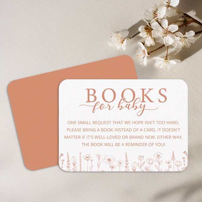 Elegant Terracotta-bok för bebiskort Tilläggskort (Books for Baby - Terracotta Card)