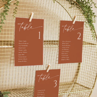 Elegant Terracotta Bröllop-platskort Inbjudningar