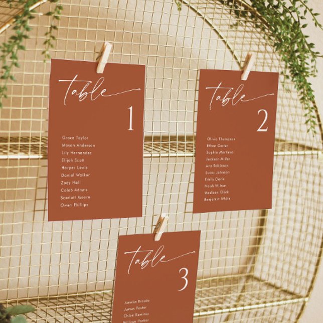 Elegant Terracotta Bröllop-platskort Inbjudningar (Skapare uppladdad)