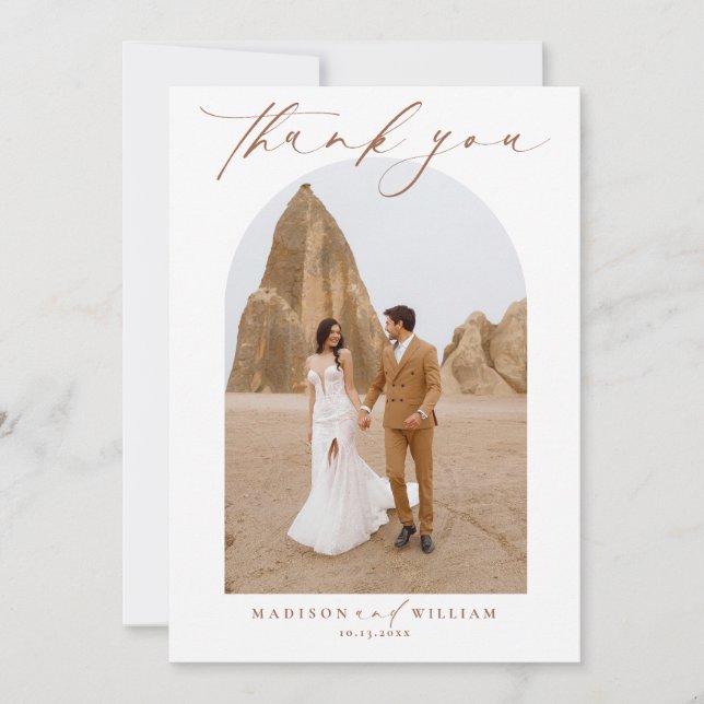 Elegant Terracotta Bröllop tackkort Inbjudningar (Framsida)