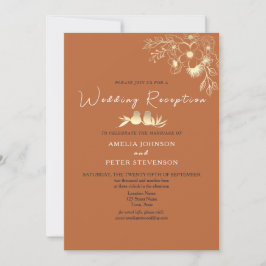 Elegant Terracotta bröllopsmottagning Inbjudningar