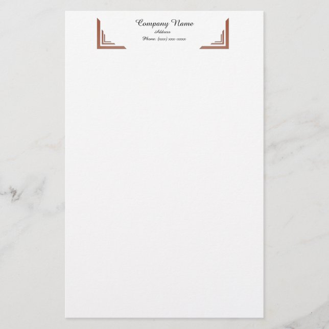 Elegant Terracotta Corner Professionell Stationery Brevpapper (Framsida)