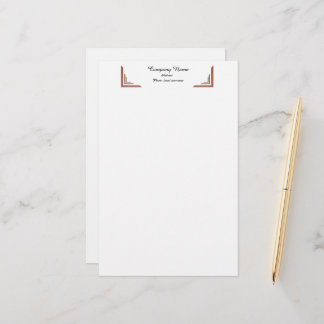 Elegant Terracotta Corner Professionell Stationery Brevpapper