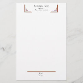 Elegant Terracotta Corner— with Footer Stationery Brevpapper